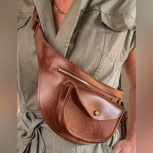 Brown Leather Crossbody Bag